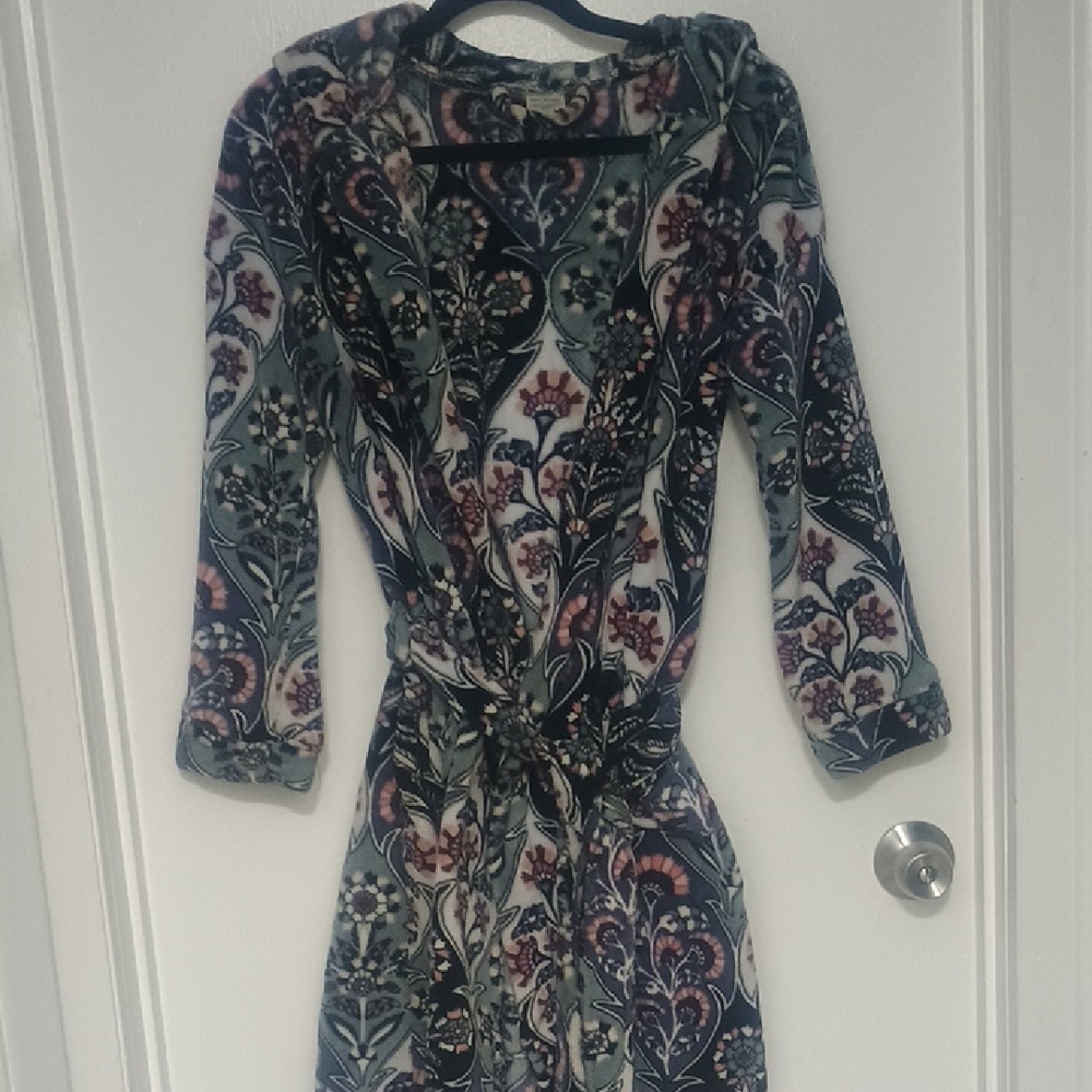 Vera Bradley Multicolor Floral Hooded Bathrobe W Pockets